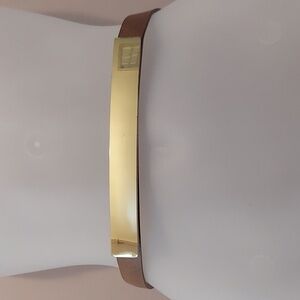 The Limited Light Brown Gold Plated Faux Leather Skinny Belt Size Small